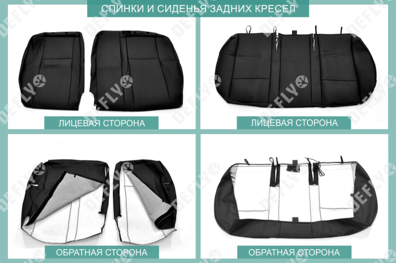 Чехлы на сиденья Kia Rio (QB), 2012-2017, хэтчбек, экокожа черная