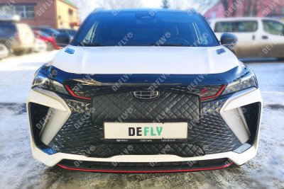 Утеплитель радиатора для Geely Coolray, 2023-н.в., рестайлинг, экокожа черная