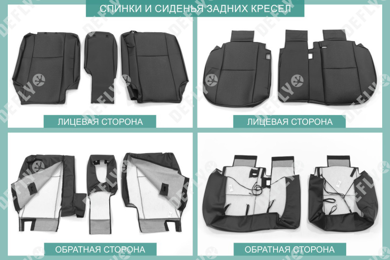 Чехлы на сиденья Nissan X-Trail (Т32), 2013-2022, экокожа черная