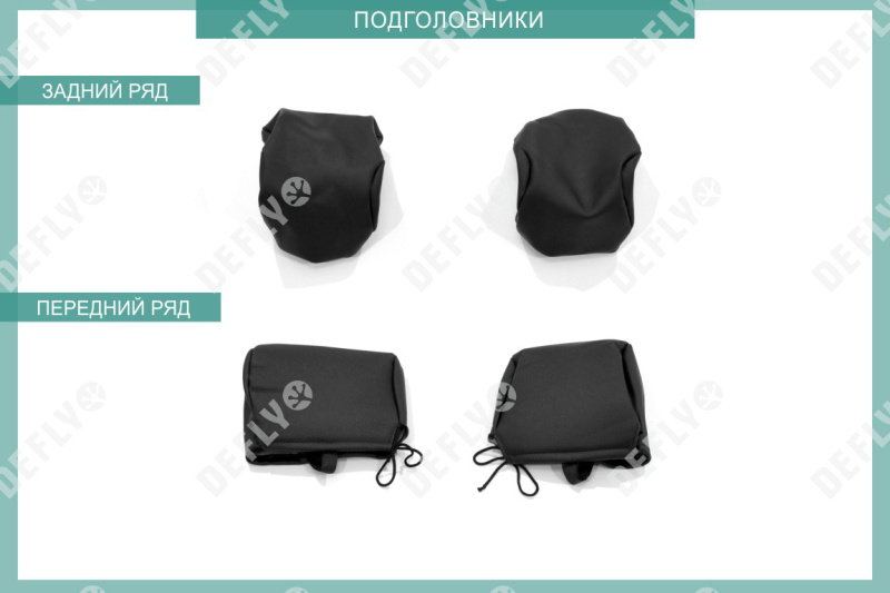 Чехлы на сиденья Kia Rio (QB), 2012-2017, хэтчбек, экокожа черная