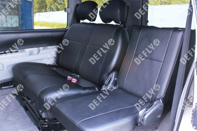 Чехлы на сиденья Mitsubishi Delica, 1997-2007, 7 мест, экокожа черная
