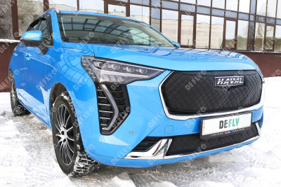 Утеплитель радиатора для Haval Jolion, 2020-2024, экокожа черная