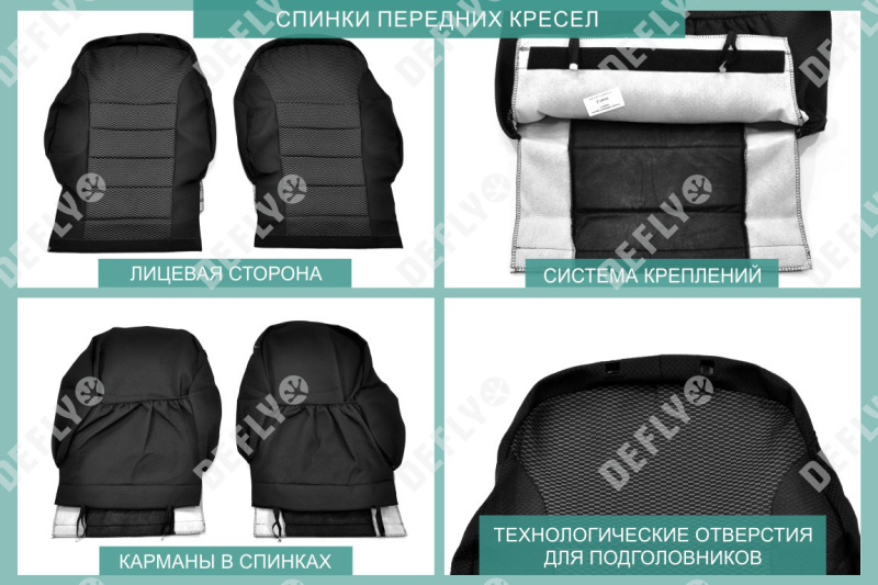 Чехлы на сиденья Hyundai Solaris, 2010-2017, седан, задний ряд 60/40, жаккард 