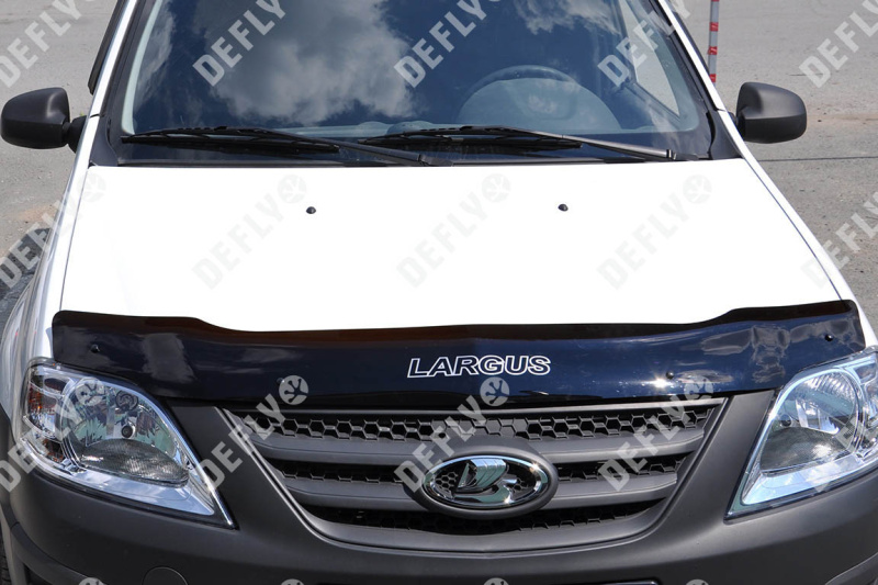 Дефлектор капота Lada Largus, 2012-2021, еврокрепеж