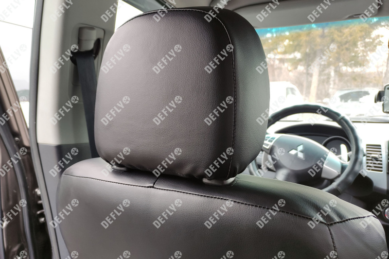 Чехлы на сиденья Mitsubishi Outlander, 2005-2012, экокожа черная