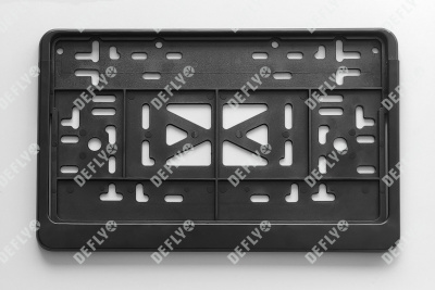 Рамка для номера автомобиля квадратная с защелкой, пластиковая, черная 