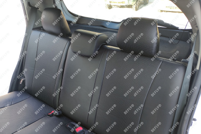 Чехлы на сиденья Toyota Vitz (XP130), 2010-2020, задний ряд 60/40, экокожа черная