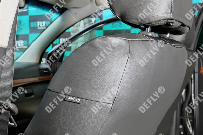 Чехлы на сиденья Toyota Avensis (T250), 2003-2008, cедан, задний ряд 60/40, экокожа черная