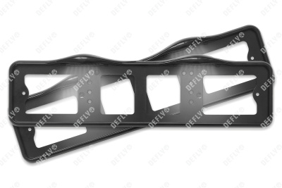 Рамка для номера автомобиля с верхней LED подсветкой, пластиковая, черная, 2 шт 