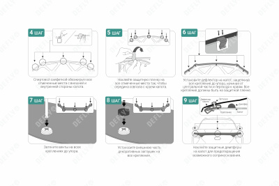 Крепеж для дефлектора капота NEOFIX Defly, комплект 5 шт.
