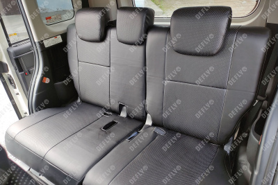 Чехлы на сиденья Toyota Tank/Roomy, Daihatsu Thor, Subaru Justy, 2016-2020, без спинок-столиков, экокожа черная