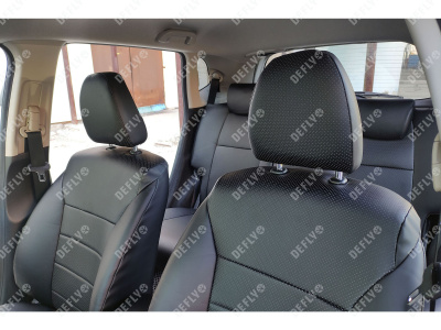 Чехлы на сиденья Honda Fit (GP, GK), 2013-2020, экокожа черная