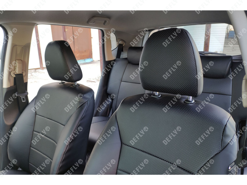 Чехлы на сиденья Honda Fit (GP, GK), 2013-2020, экокожа черная