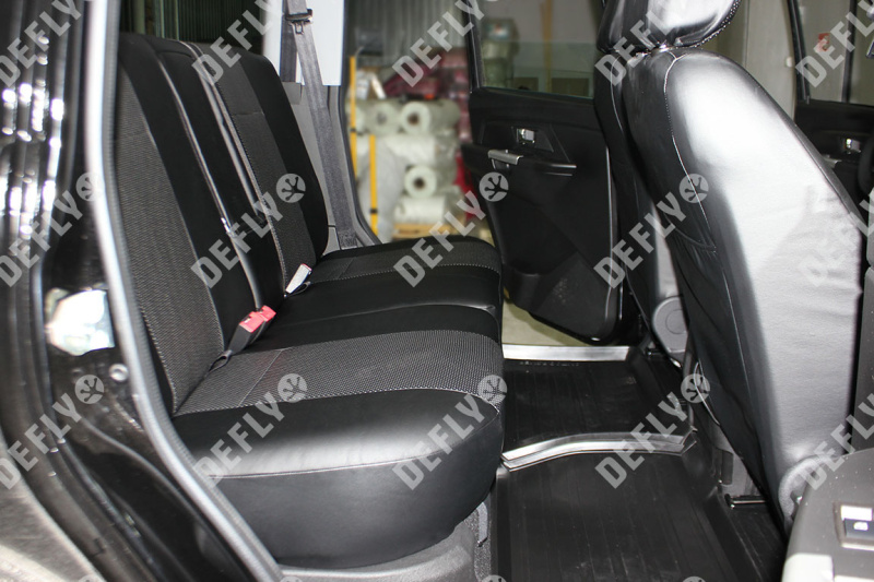 Чехлы на сиденья УАЗ Патриот, 2014-н.в., с подлокотником второго ряда, экокожа черная