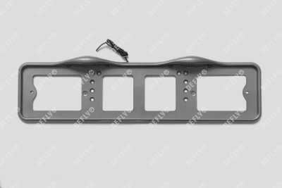 Рамка для номера автомобиля с верхней LED подсветкой, пластиковая, серая, 2 шт