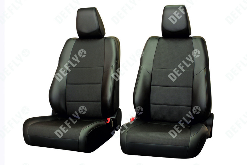 Чехлы на сиденья Toyota Auris, 2012-2015, задний ряд 60/40, экокожа черная/жаккард 