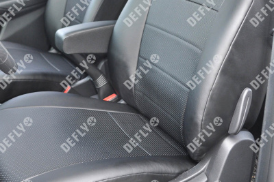 Чехлы на сиденья Лада Веста, 2015-н.в., седан, задний ряд 60/40, экокожа черная