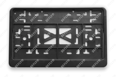 Рамка для номера автомобиля квадратная с защелкой, пластиковая, черная 