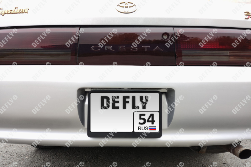 Рамка для номера автомобиля квадратная с защелкой, пластиковая, черная, 2 шт 