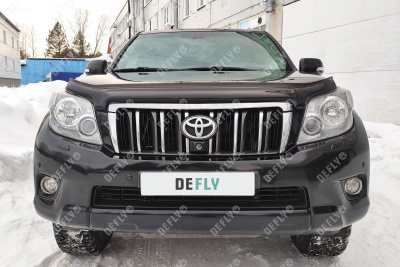 Утеплитель радиатора для Toyota Land Cruiser Prado (J150), 2009-2013, экокожа черная 