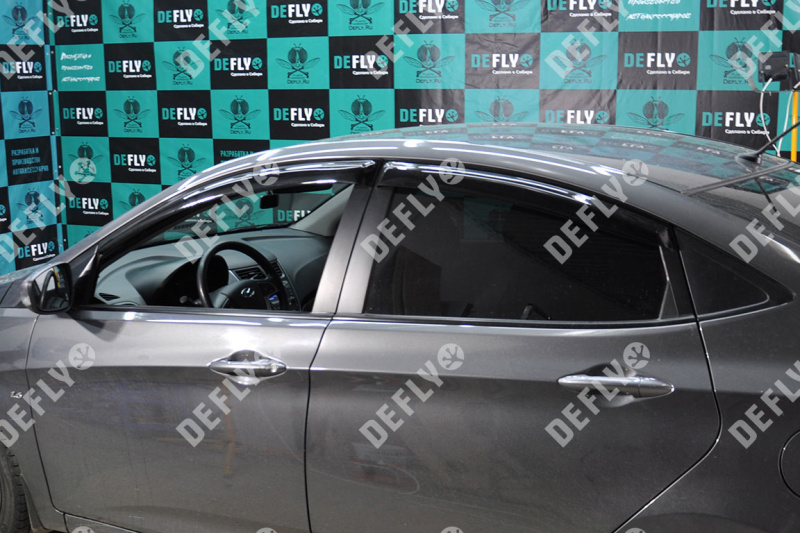 Дефлекторы окон Hyundai Solaris, 2010-2017, седан