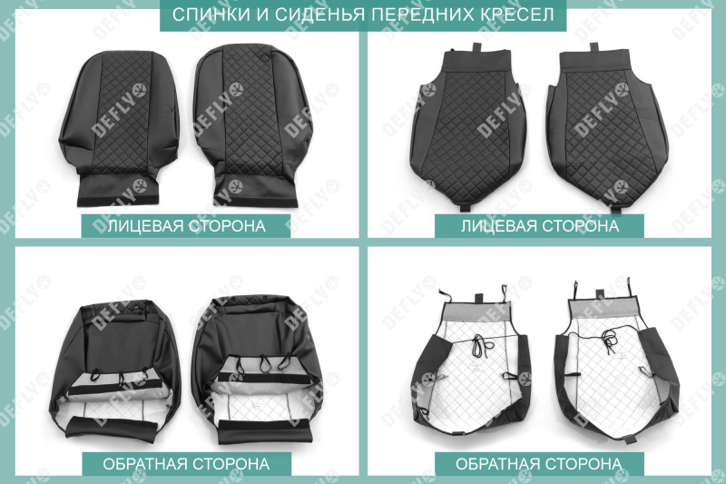 Чехлы на сиденья Honda Fit Shuttle, 2011-2015, экокожа черная/ромб перфорация