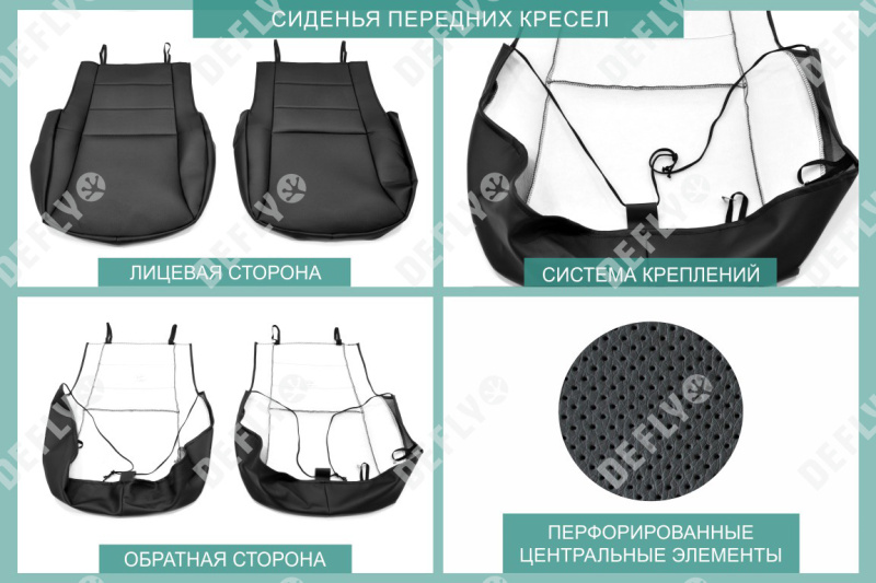 Чехлы на сиденья Hyundai Solaris, 2010-2017, седан, задний ряд 60/40, экокожа черная