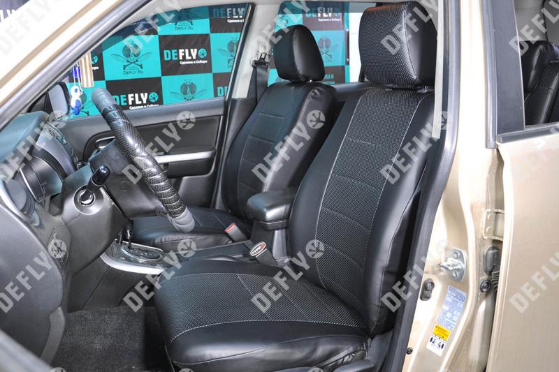 Чехлы на сиденья Suzuki Grand Vitara, 2005-2016, экокожа черная
