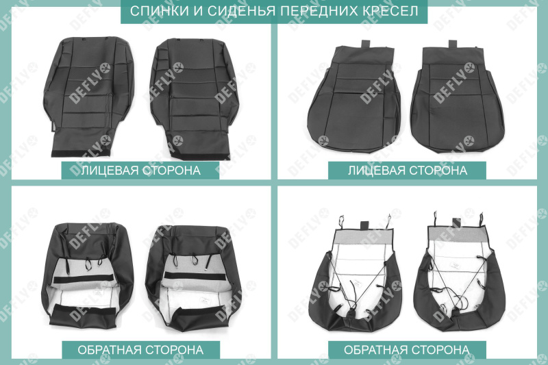 Чехлы на сиденья Toyota Land Cruiser Prado (J95), 1996-2002, 5 мест, правый руль, задний ряд 60/40, экокожа черная