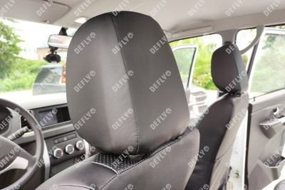 Чехлы на сиденья УАЗ Пикап, 2014-н.в., без заднего подлокотника, экокожа черная