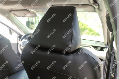 Чехлы на сиденья Toyota RAV4 (XA50), 2018-н.в., экокожа черная