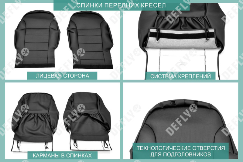 Чехлы на сиденья Hyundai Solaris, 2010-2017, седан, задний ряд 60/40, экокожа черная