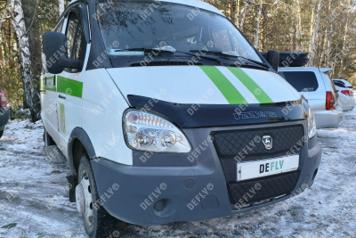 Утеплитель радиатора для ГАЗ ГАЗель Бизнес, Соболь, 2010-н.в., 2-й рестайлинг, экокожа черная