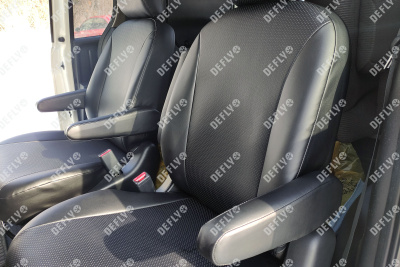 Чехлы на сиденья Honda Freed (GB3, GB4), 2008-2016, 4 места, капитанские кресла, экокожа черная