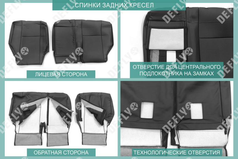 Чехлы на сиденья Lexus GX470, 2002-2009, 5 мест, экокожа черная