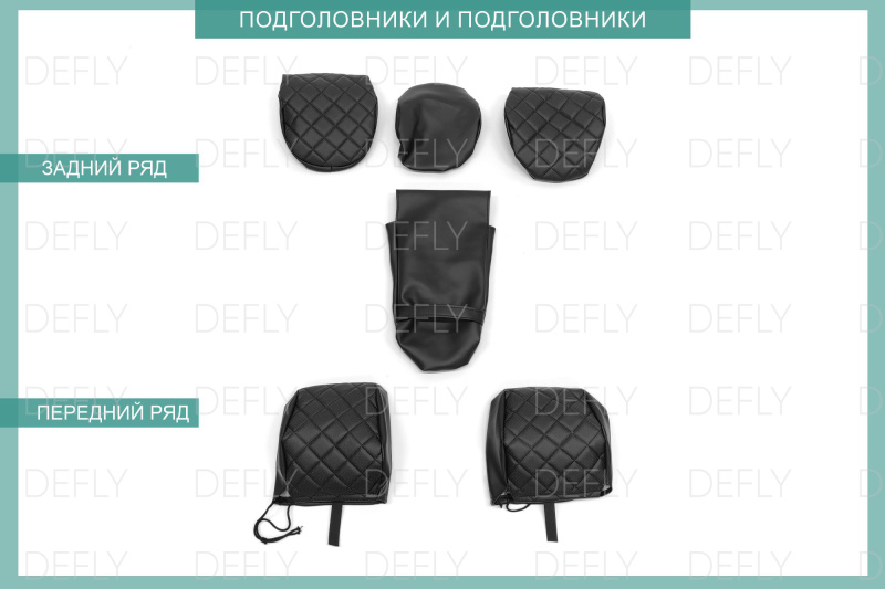 Чехлы на сиденья Ford Focus 3, 2010-2019, комплектация Trend Sport, Titanium, экокожа черная/ромб перфорация