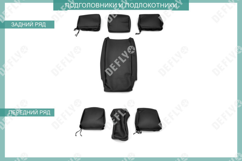 Чехлы на сиденья Toyota Avensis (T250), 2003-2008, cедан, задний ряд 60/40, экокожа черная
