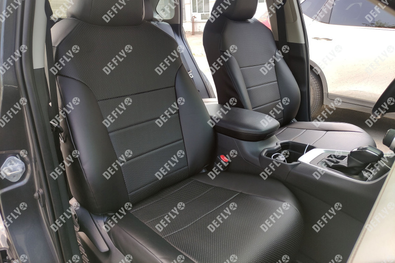 Чехлы на сиденья Toyota RAV4 (XA50), 2018-н.в., экокожа черная