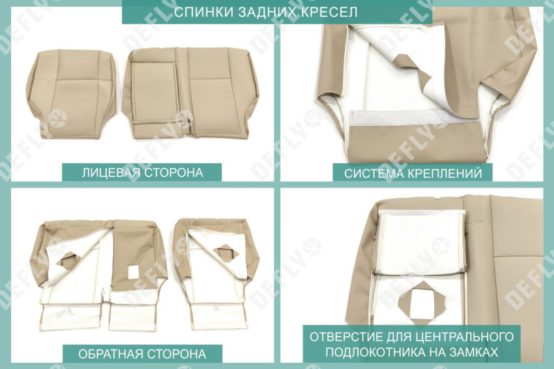 Чехлы на сиденья Lexus GX470, 2002-2009, 5 мест, экокожа бежевая