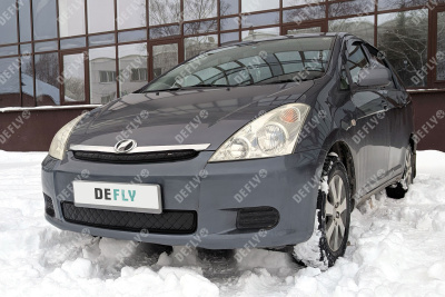 Утеплитель радиатора для Toyota Wish (XE10), 2003-2005, экокожа черная 