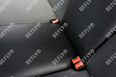 Чехлы на сиденья Ford Focus 2, 2004-2011, экокожа черная/жаккард