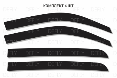 Дефлекторы окон 2D RAM 1500 (TD), 2018-н.в., комплект 4 шт.