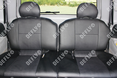 Чехлы на сиденья Mitsubishi Delica, 1997-2007, 7 мест, экокожа черная