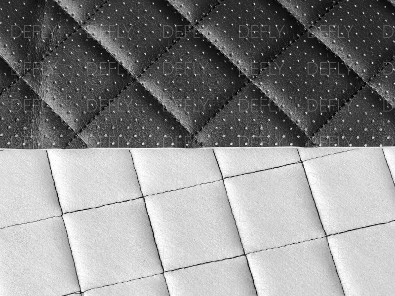 Экокожа Орегон, черная стеганая, ромб черный, 140x50