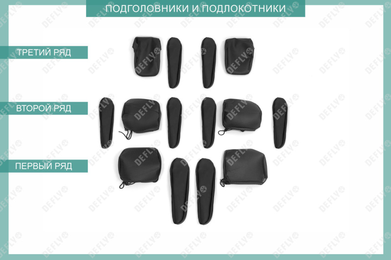 Чехлы на сиденья Honda Freed (GB3, GB4), 2011-2016, рестайлинг, 6 мест, капитанские кресла, экокожа черная