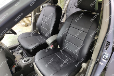 Чехлы на сиденья Toyota Vitz (XP90), 2005-2010, задний ряд 60/40, экокож.черн./экокож. перф.черн.