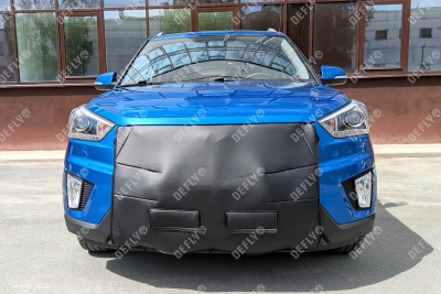 Утеплитель радиатора универсальный, размер L, экокожа черная 