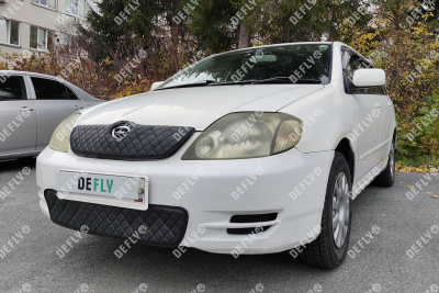 Утеплитель радиатора для Toyota Corolla Fielder (E120), 2000-2004, экокожа черная 