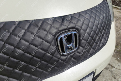 Утеплитель радиатора для Honda Freed (GB3, GB4), 2008-2011, экокожа черная 