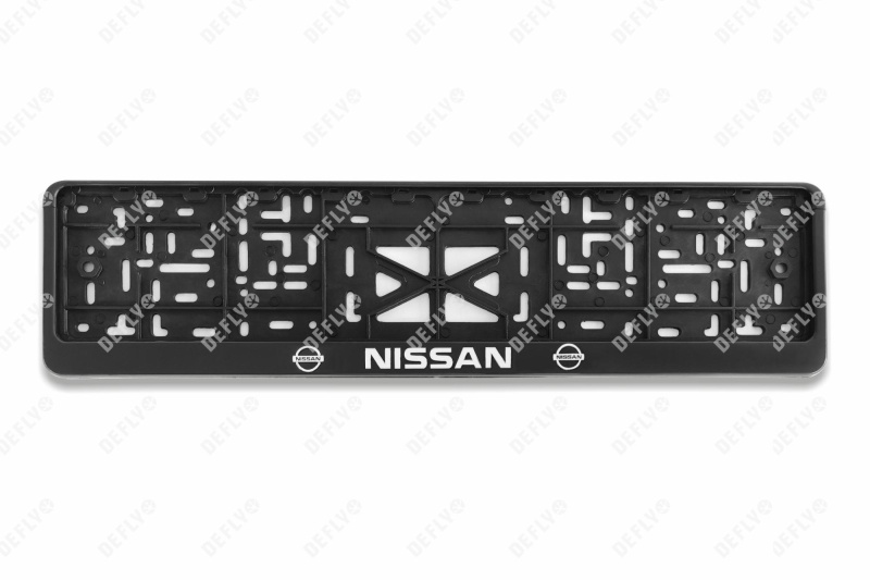 Рамка для номера автомобиля с защелкой, пластиковая, черная, NISSAN серебро 